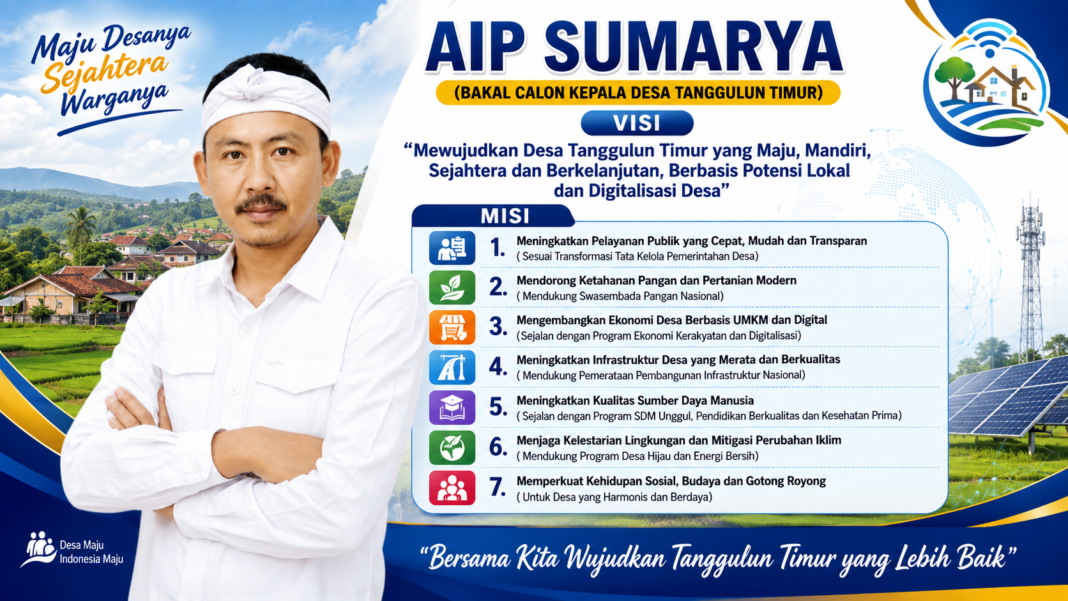 Membawa Desa Tanggulun Timur Lebih Baik, AIP Sumarya Maju di Pilkades Tahun 2026 Membawa Desa Tanggulun Timur Lebih Baik, AIP Sumarya Maju di Pilkades Tahun 2026