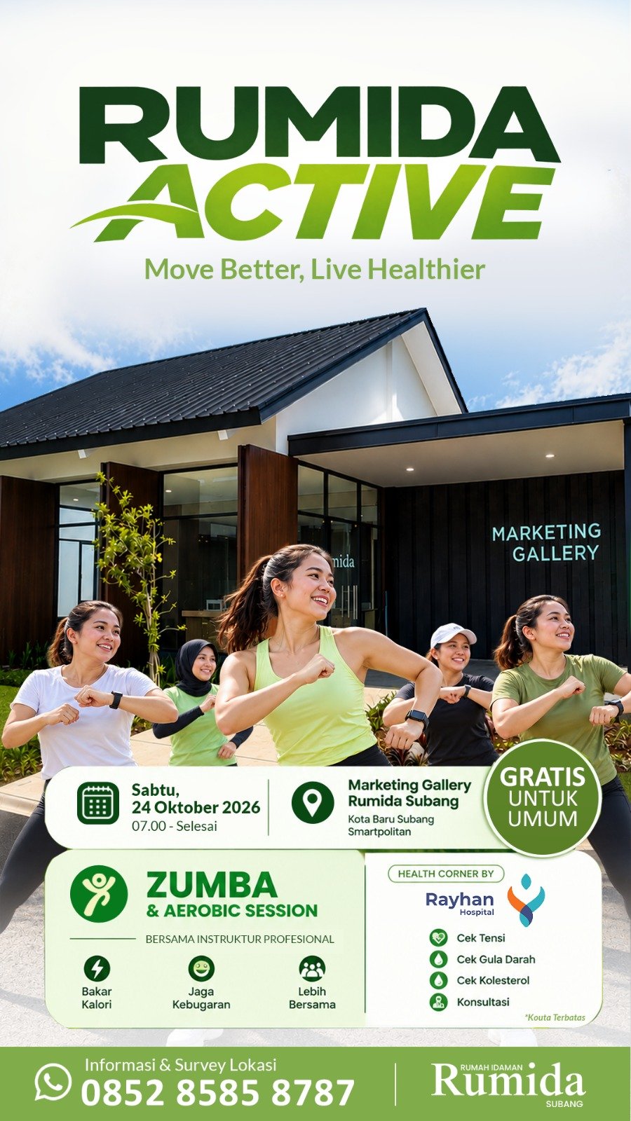 Gratis untuk Umum! RUMIDA Active Gelar Zumba & Aerobic Sesaion Bersama Rayhan Hospital di Subang, Cex Kesehatan Secara Gratis Gratis untuk Umum! RUMIDA Active Gelar Zumba & Aerobic Sesaion Bersama Rayhan Hospital di Subang, Cex Kesehatan Secara Gratis