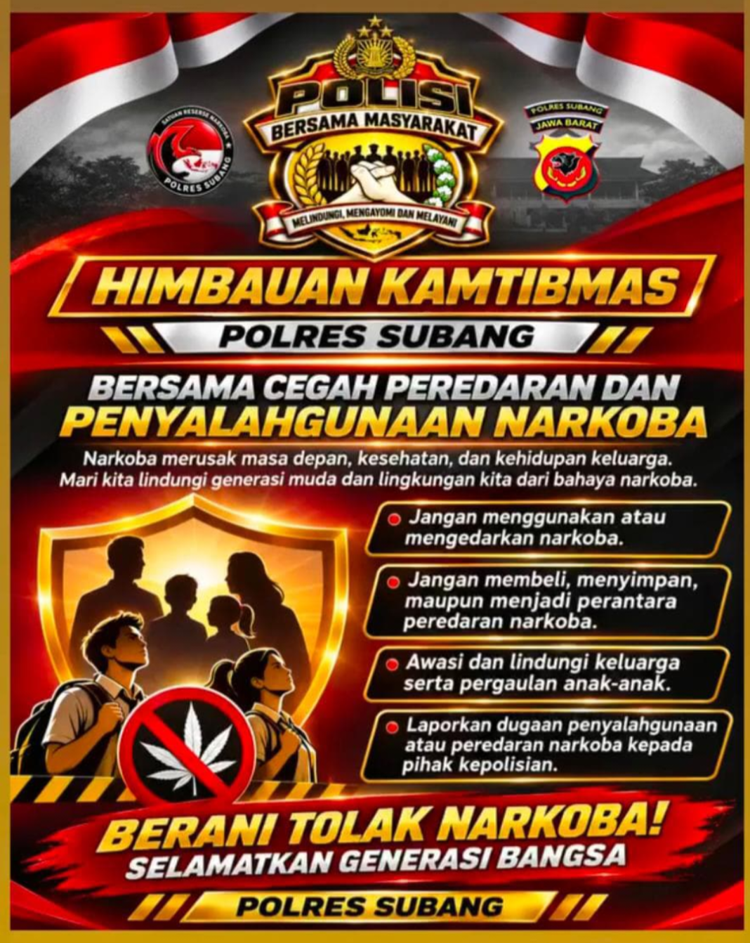 Polres Subang Gencar Sosialisasikan Bahaya Narkoba, Ajak Masyarakat Bersama Cegah Peredaran dan Penyalahgunaan Narkoba Polres Subang Gencar Sosialisasikan Bahaya Narkoba, Ajak Masyarakat Bersama Cegah Peredaran dan Penyalahgunaan Narkoba
